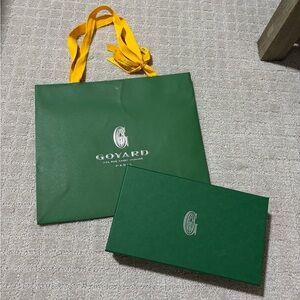Goyard Green Tote with Yellow Handles and Box